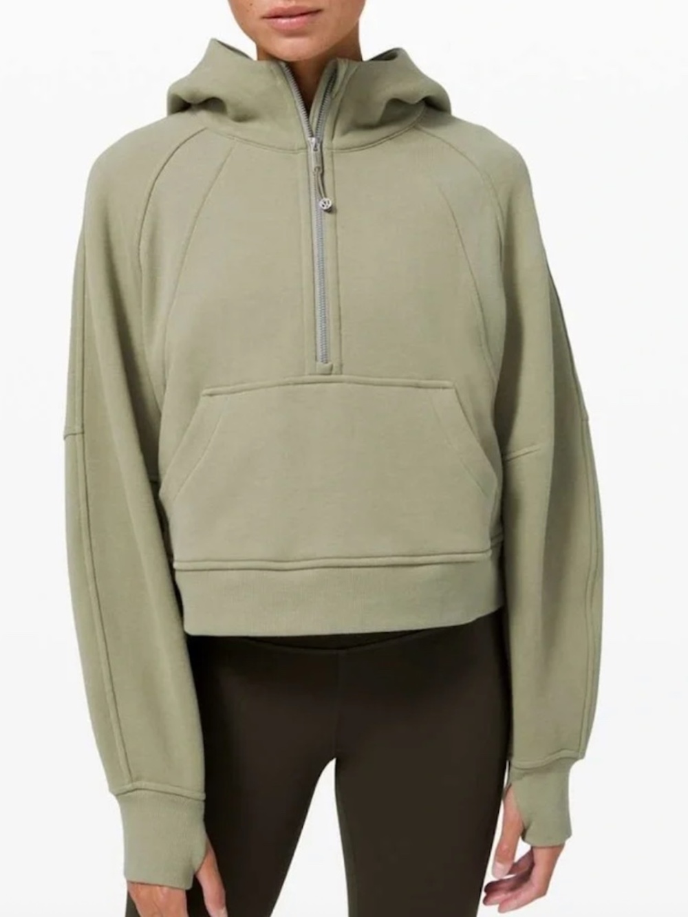 Green Lululemon 1/2 Zip Scuba Hoodie